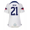 Maglia ufficiale Stati Uniti Timothy Weah 21 Casa Mondiali 2022 per Donna